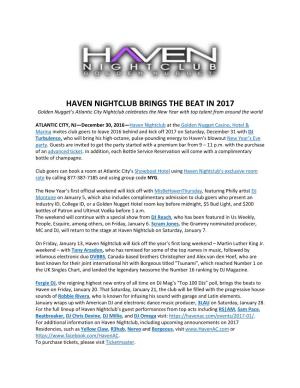 Haven Nightclub Brings the Beat in 2017 PDF Download