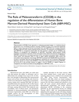 The Role of Melanotransferrin (CD228)