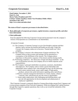 Corporate Ggovernance Report