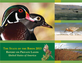 The State of the Birds 2013 Report on Private Lands United States of America Contents Foreword