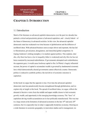 Advanced Capitalist Democracies by Torben Iversen and David Soskice CHAPTER 1: INTRODUCTION