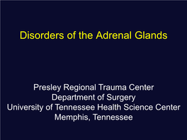 Disorders of the Adrenal Glands