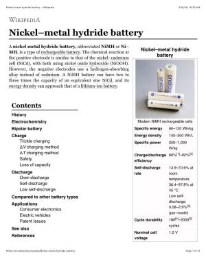 Nickel–Metal Hydride Battery - Wikipedia 3/14/20, 10�23 AM