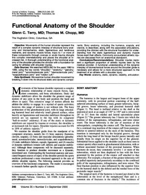 Functional Anatomy of the Shoulder Glenn C