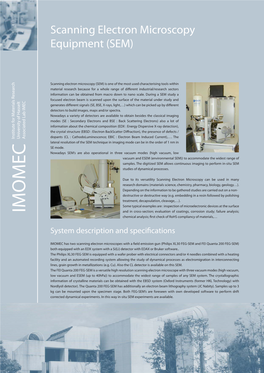 Scanning Electron Microscopy Equipment (SEM)