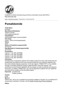 Pomalidomide > Printer-Friendly PDF