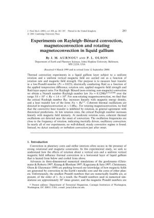 Experiments on Rayleigh–Bénard Convection, Magnetoconvection