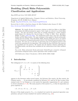 Doubling (Dual) Hahn Polynomials: Classification and Applications