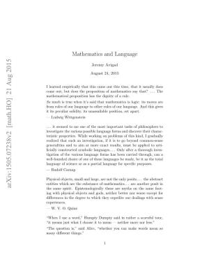 Mathematics and Language