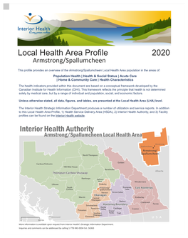 Local Health Area Profile 2020 Armstrong/Spallumcheen