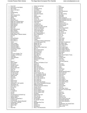 Sega Saturn European PAL Checklist