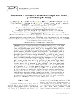 Reclassification of Four Aubrites As Enstatite Chondrite Impact Melts