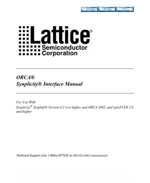 ORCA® Synplicity® Interface Manual