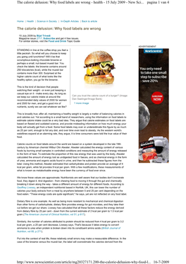 Pagina 1 Van 4 the Calorie Delusion: Why Food Labels Are