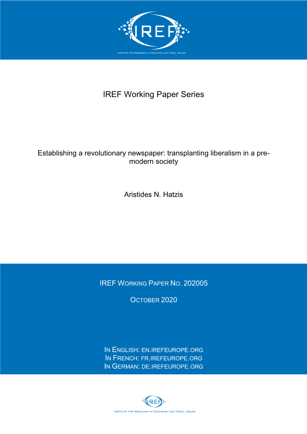 IREF Working Paper Series