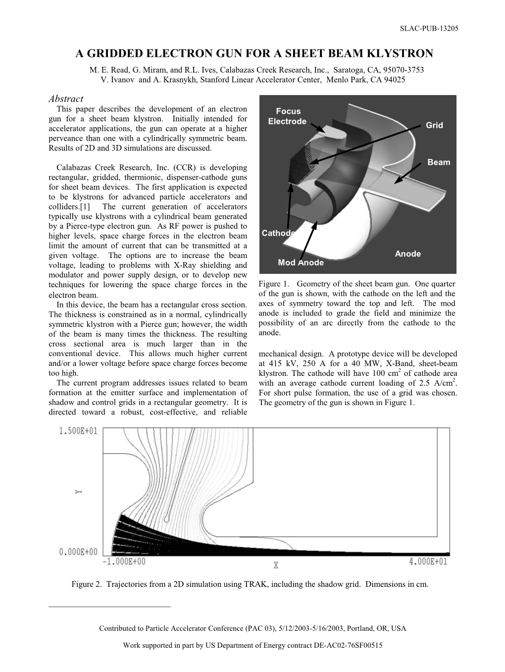 A Gridded Electron Gun for a Sheet Beam Klystron M