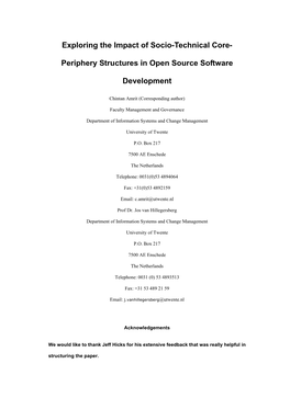 Periphery Structures in Open Source Software Development