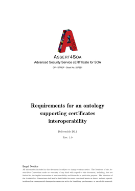 Requirements for an Ontology Supporting Certificates Interoperability