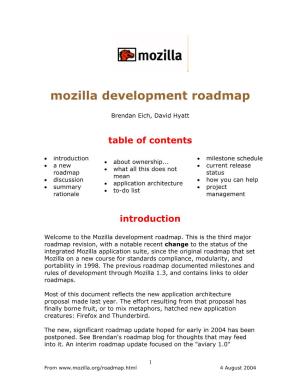 Mozilla Development Roadmap
