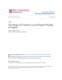 The Merger of Common-Law and Equity Pleading in Virginia, 41 U