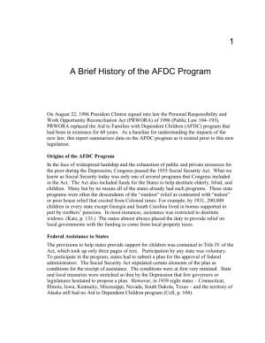 (AFDC) Program That Had Been in Existence for 60 Years
