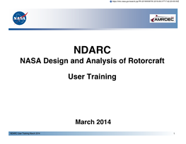 NASA Design and Analysis of Rotorcraft User Training