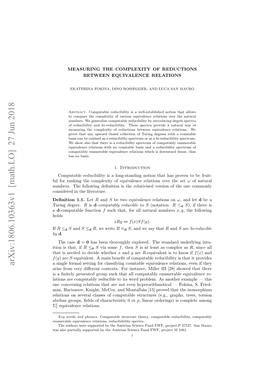 Arxiv:1806.10363V1 [Math.LO]