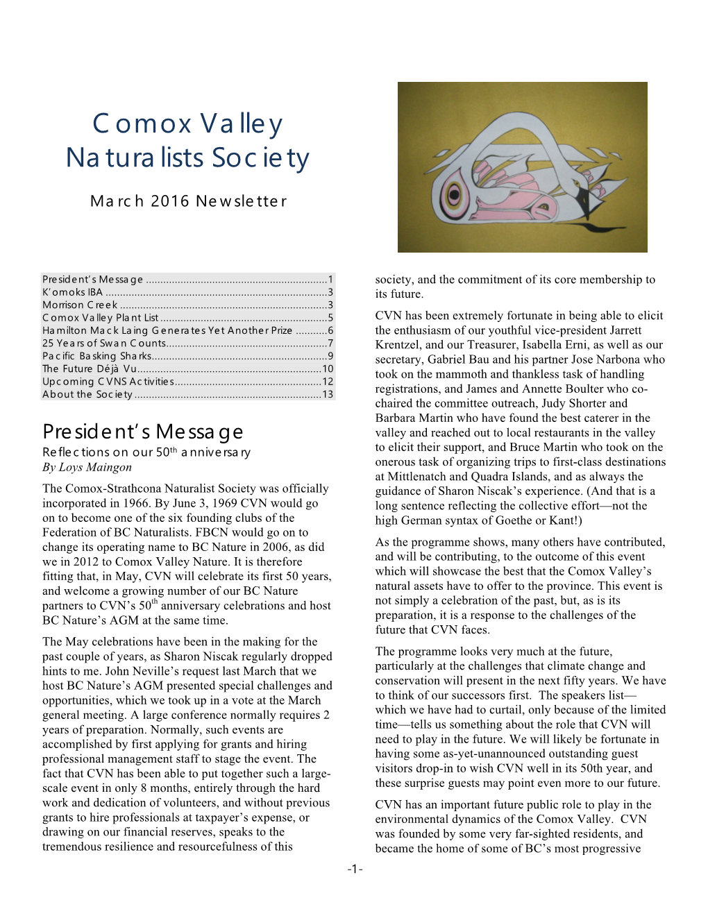 Comox Valley Naturalists Society