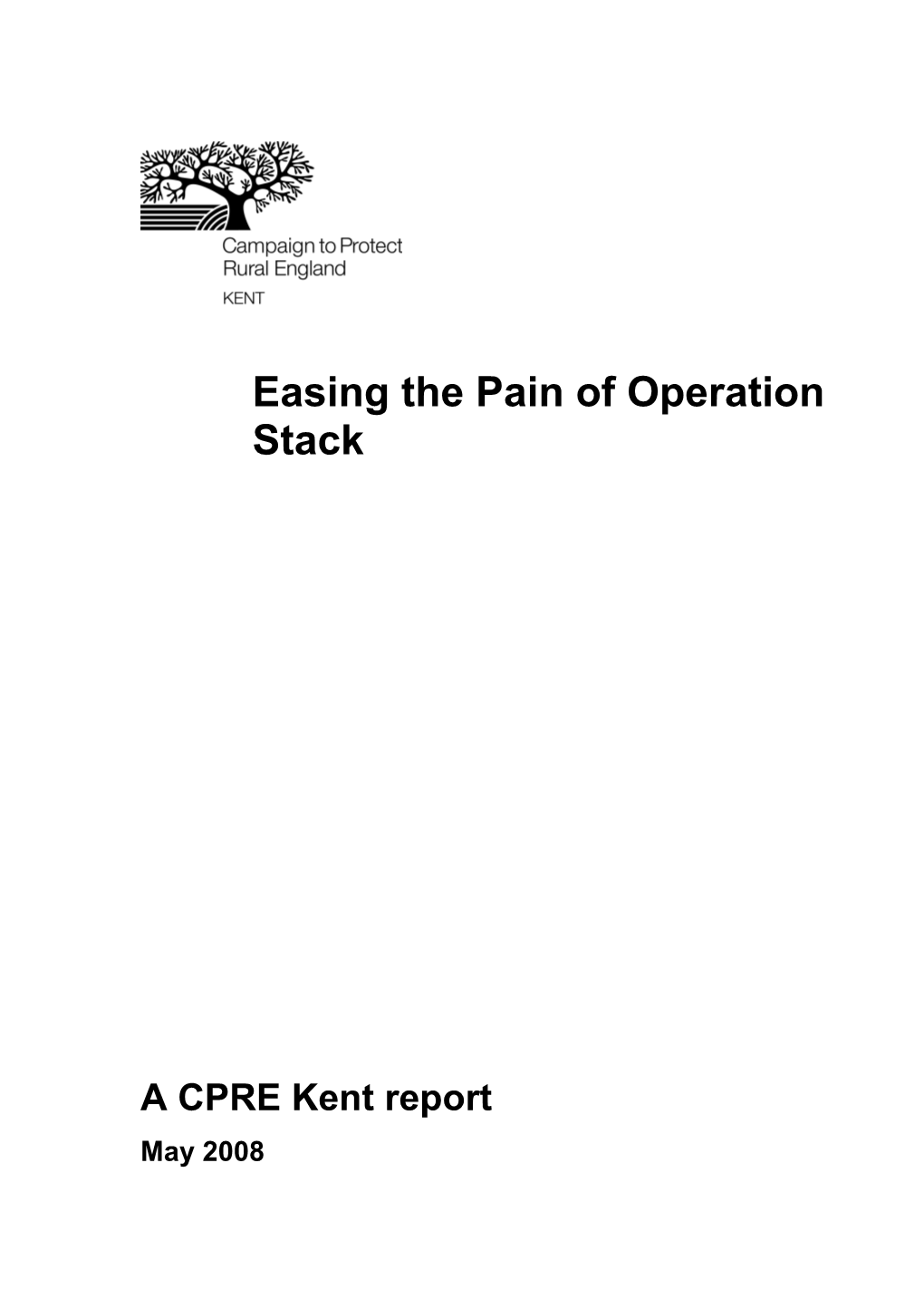 Easing the Pain of Operation Stack: Proposals from CPRE Kent