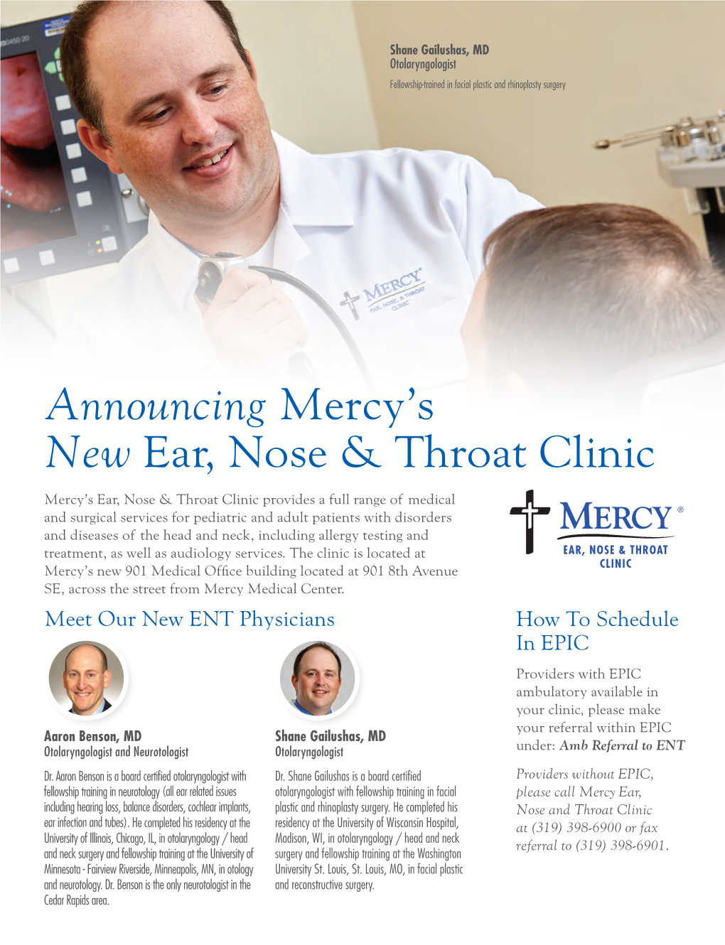 Announcing Mercy's New Ear, Nose & Throat