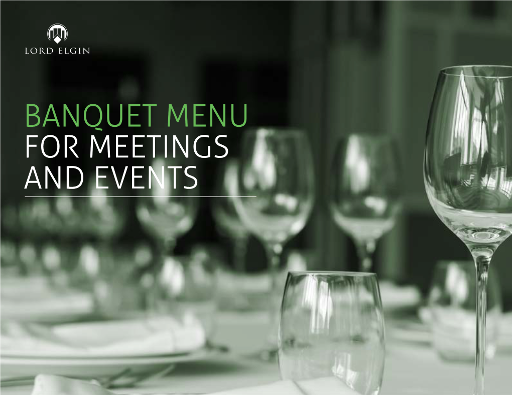 Banquet Menu for Meetings and Events Banquet Menus