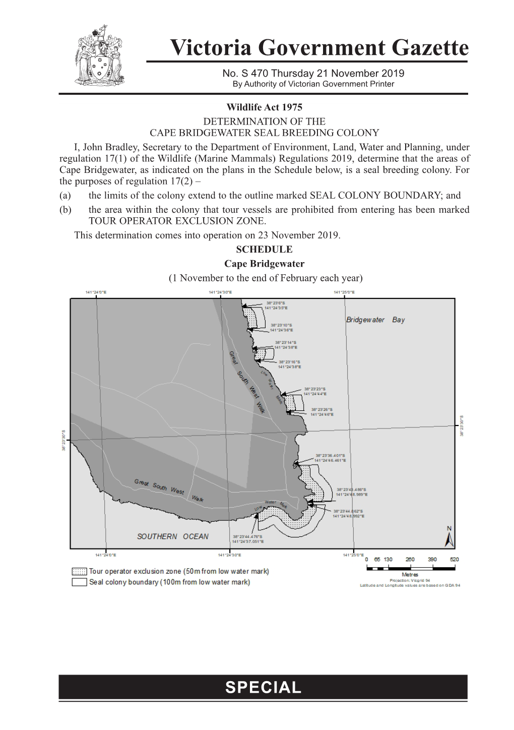 SPECIAL Victoria Government Gazette