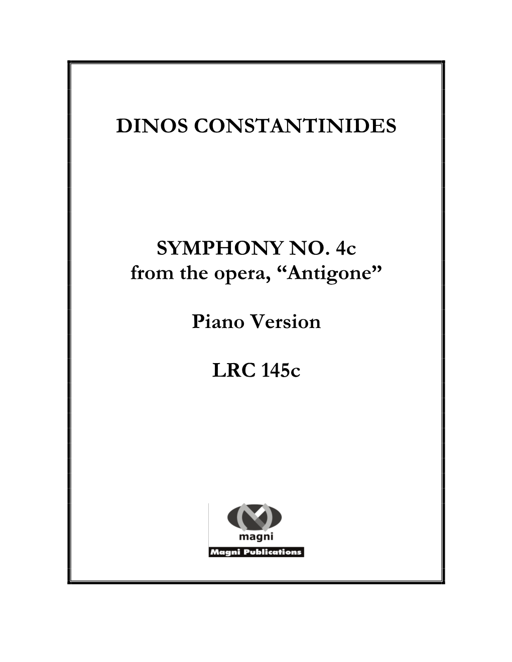 Symphony No 4C Title Program Notes