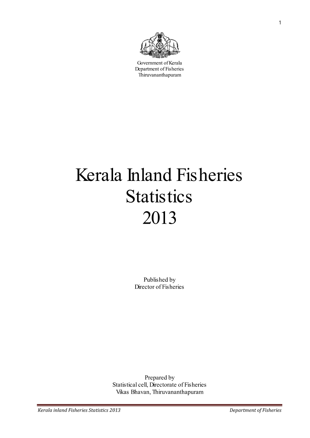 Kerala Inland Fisheries Statistics 2013