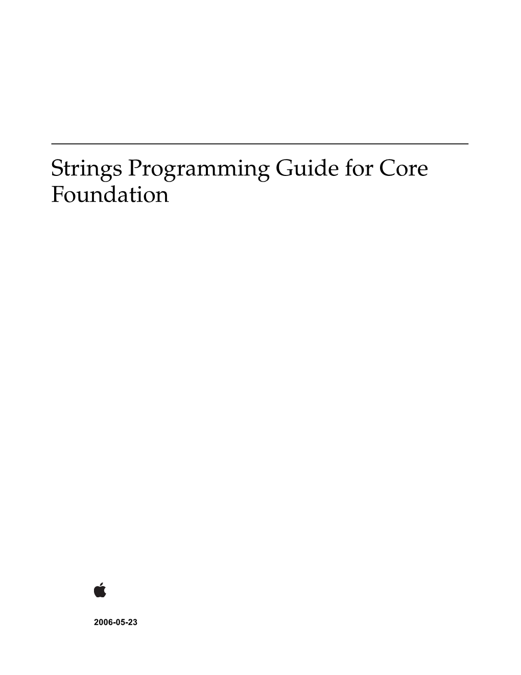 Strings Programming Guide for Core Foundation