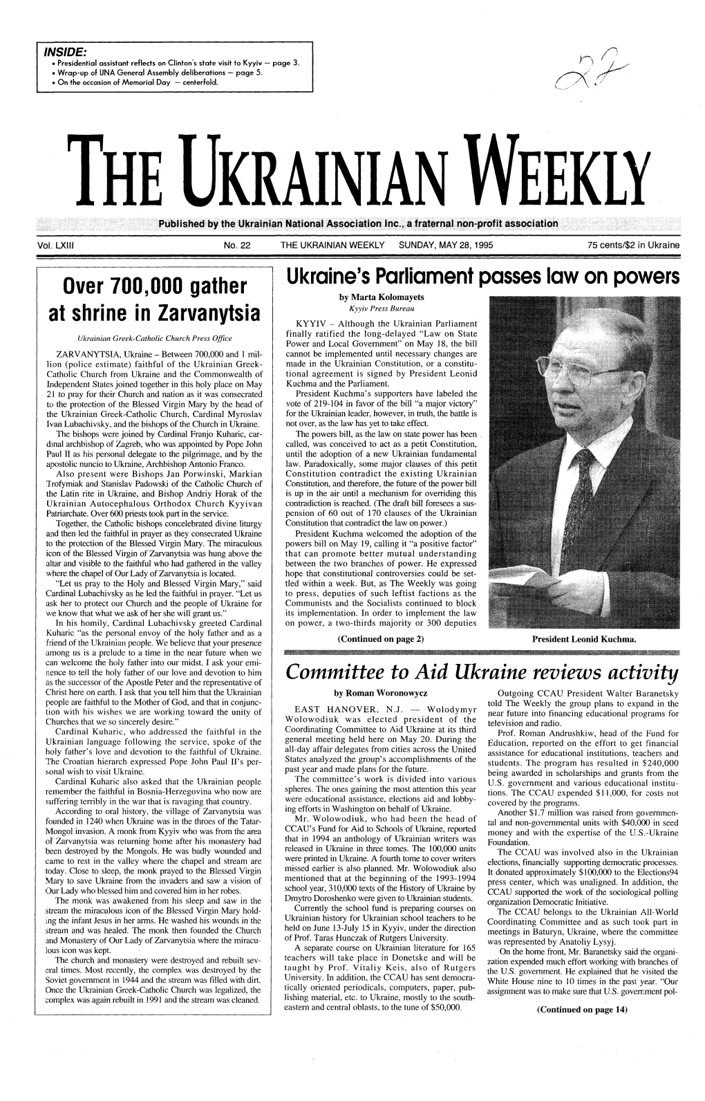 The Ukrainian Weekly 1995, No.22
