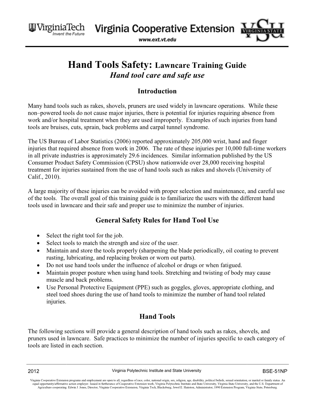 Lawncare Training Guide Hand Tool Care and Safe Use