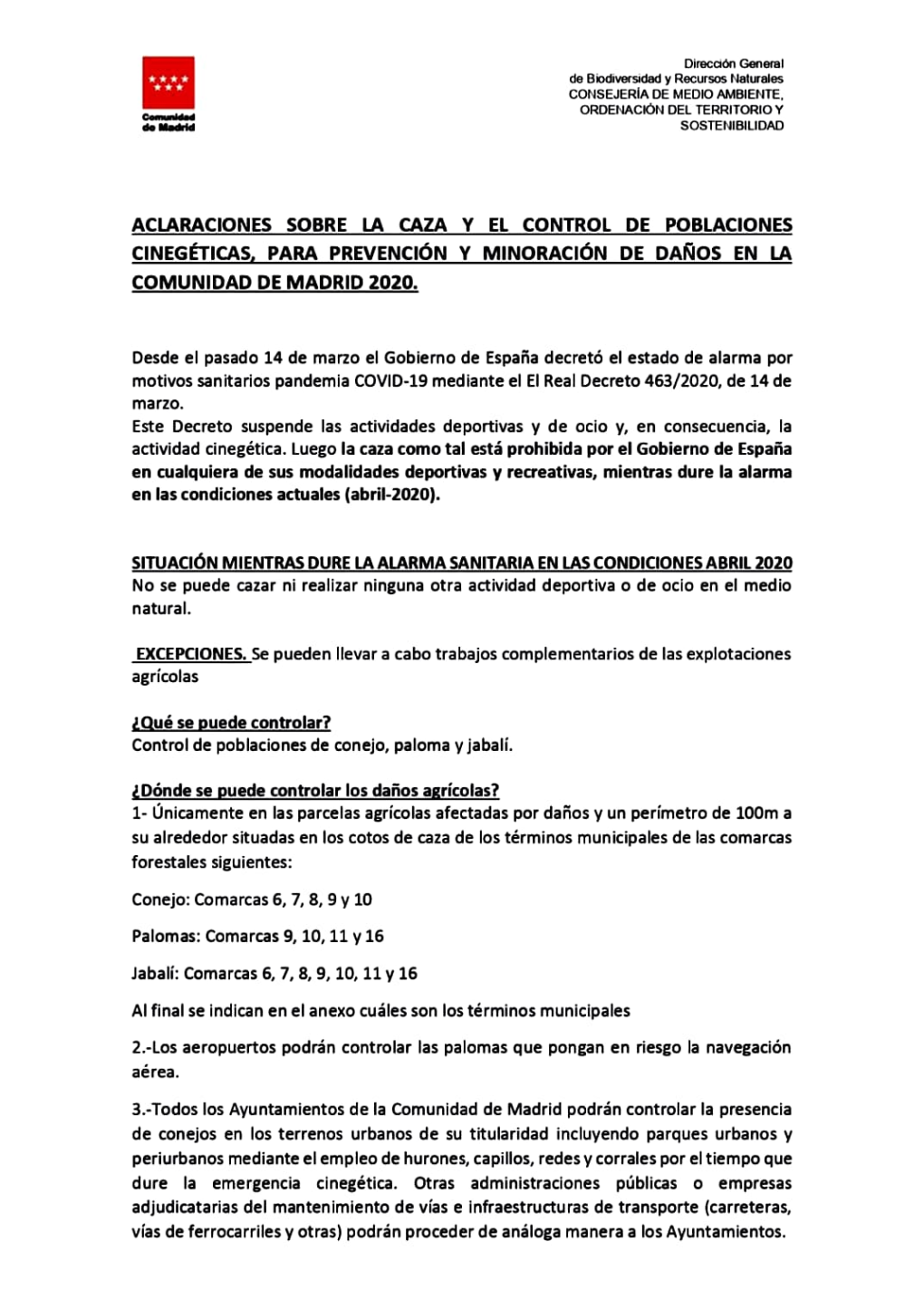 Aclaraciones Sobre La Caza Y El Control De Poblaciones Cinegéticas