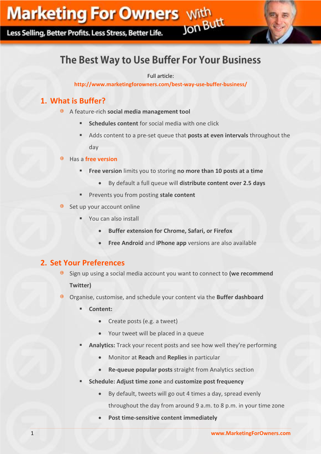 1. What Is Buffer? 2. Set Your Preferences