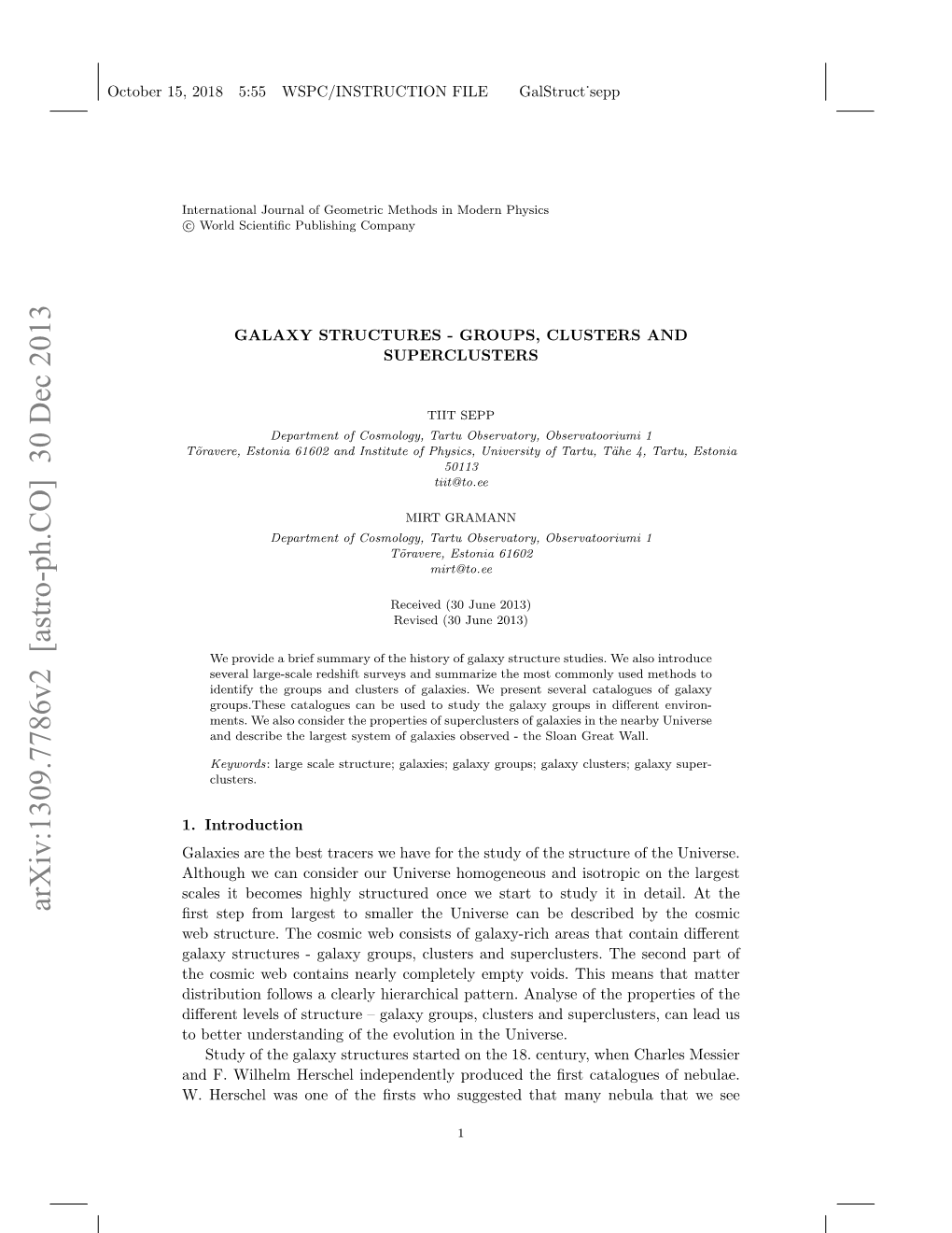 Galaxy Structures-Groups, Clusters and Superclusters