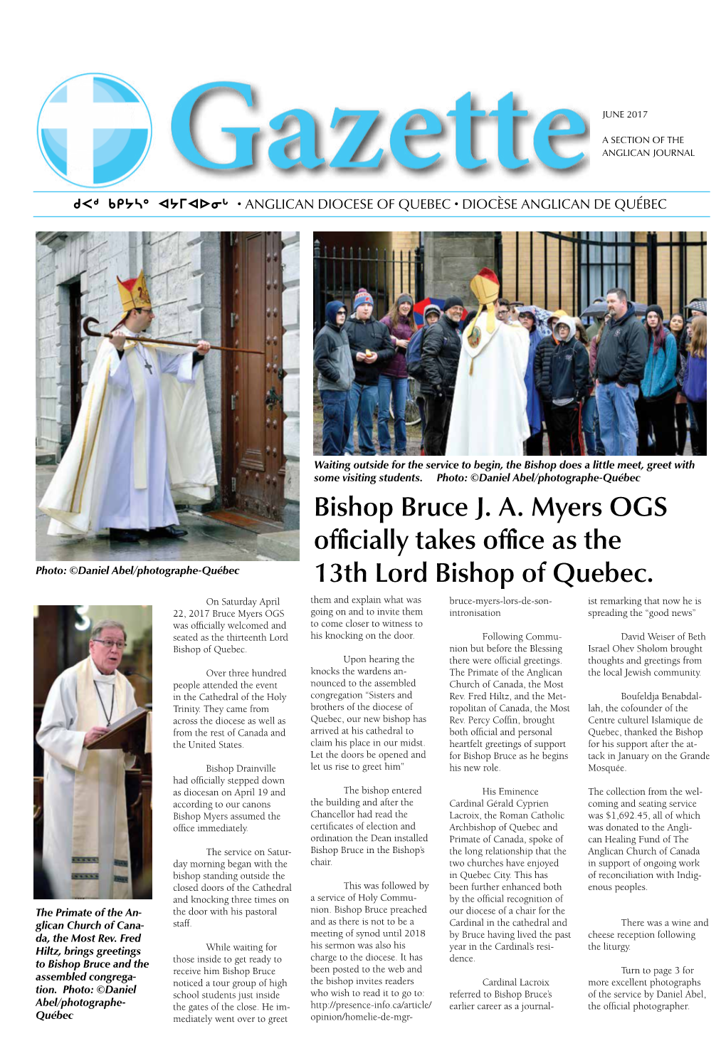 Bishop Bruce J. A. Myers OGS Officially Takes Office As the 13Th