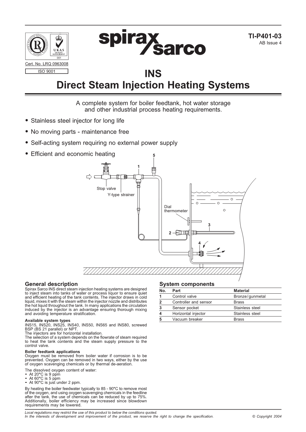 INS Direct Steam Injection Heating Systems