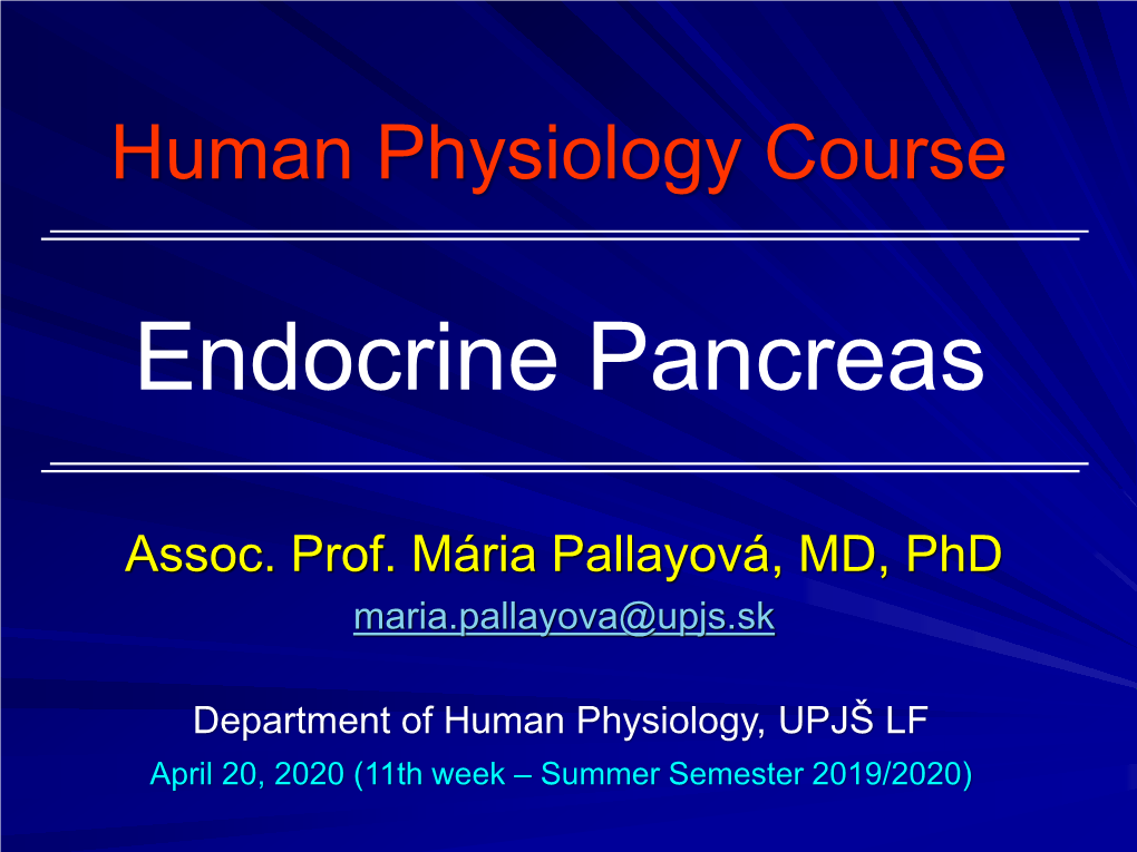 Endocrine Pancreas