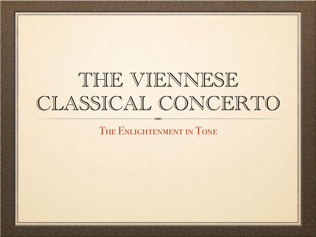 The Viennese Classical Concerto