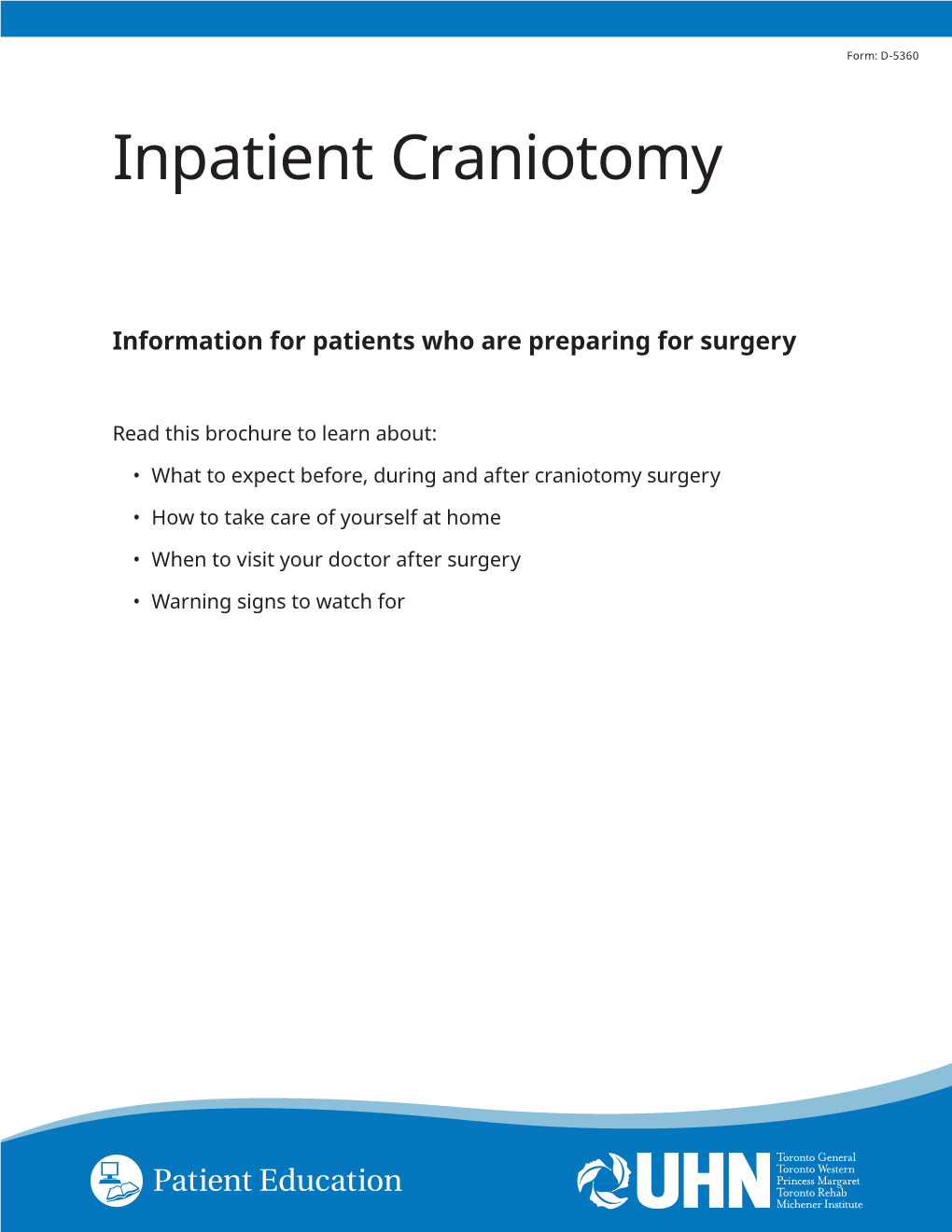 Inpatient Craniotomy