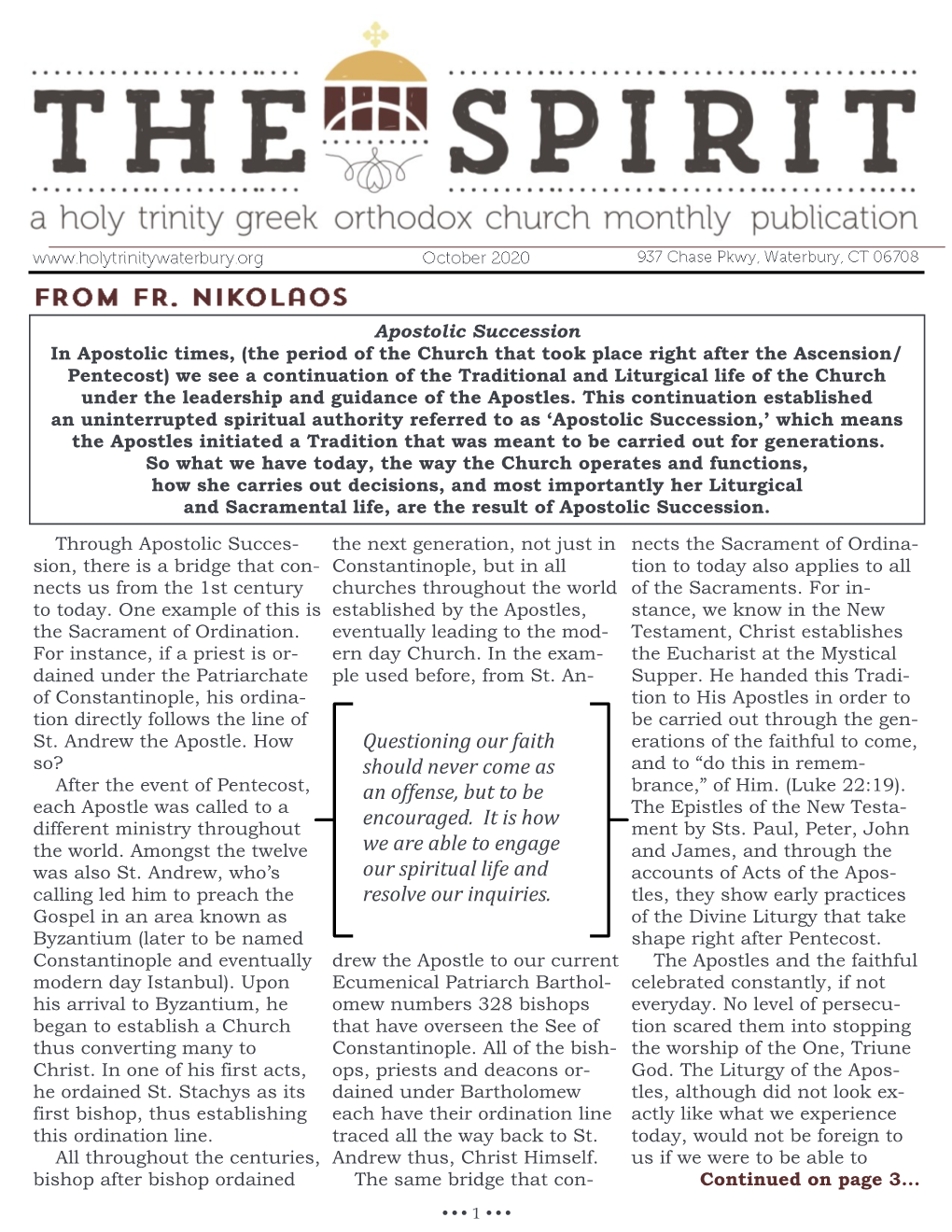 The Spirit October 2020