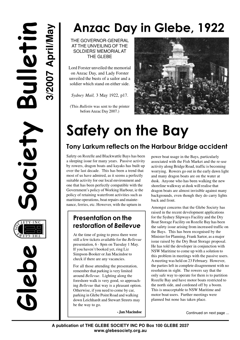 Glebe Society Bulletin 2007 Issue 03