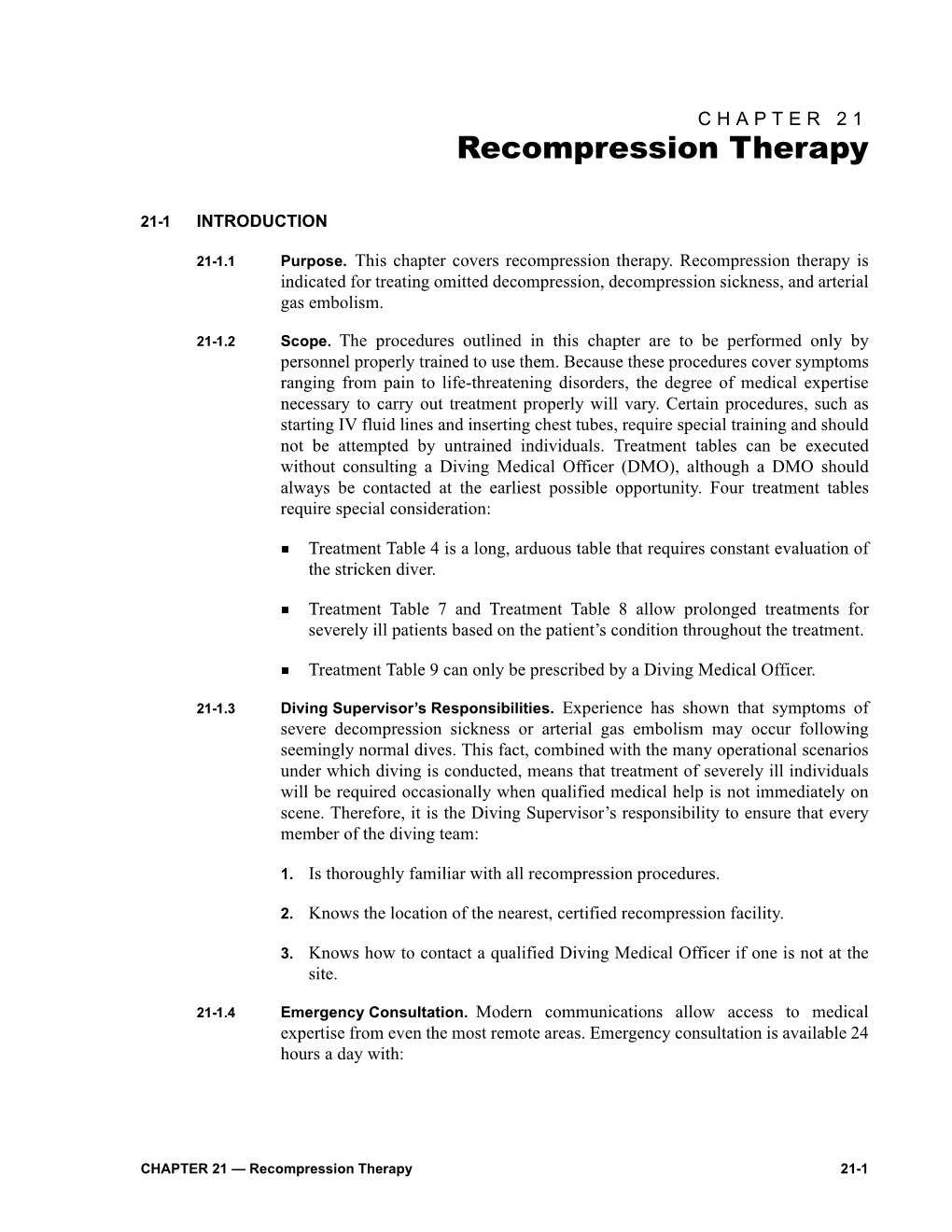 Recompression Therapy