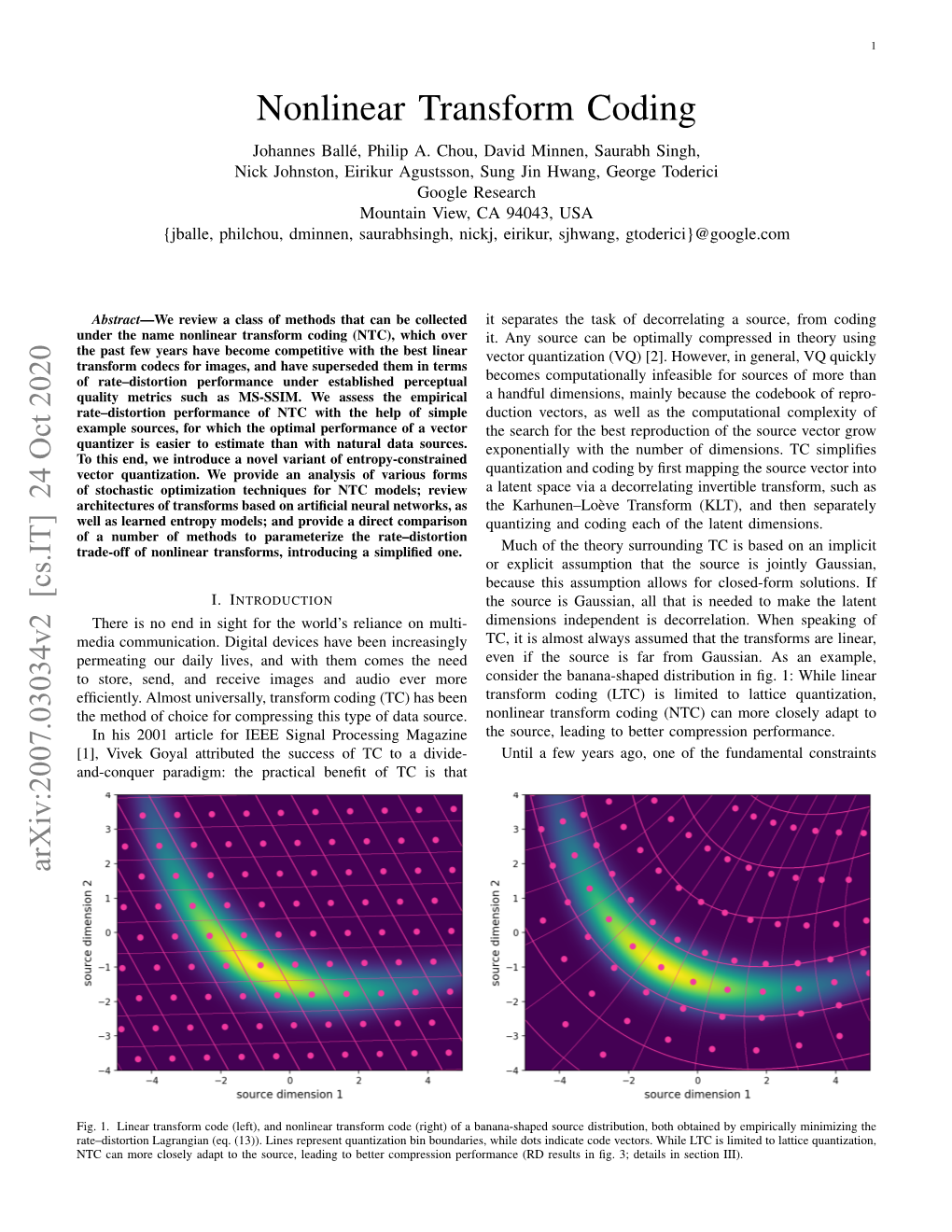 Nonlinear Transform Coding Johannes Ballé, Philip A