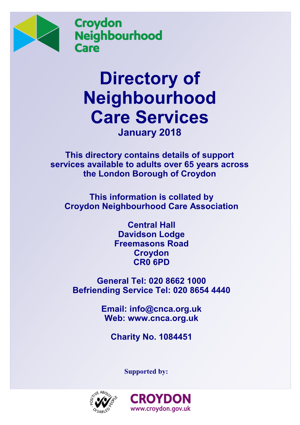 Directory of Neighbourhood Care Services January 2018